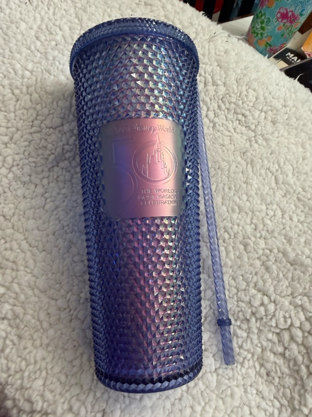💜🏰 Walt Disney World 50th Anniversary Starbucks Studded Tumbler 🏰💜 - Picture 2 of 3